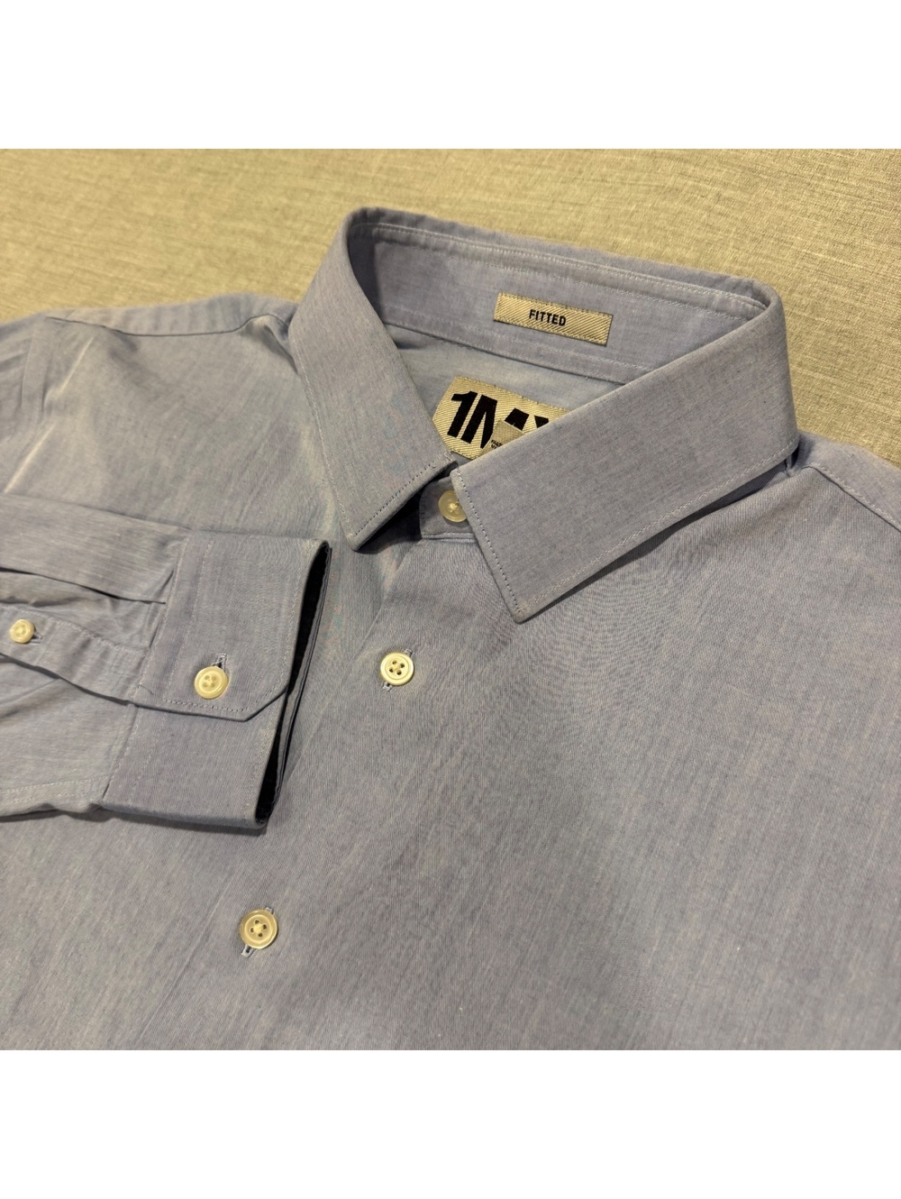 Men’s Murano 1MX Blue Dress Shirt Size Large L Long Sleeve Fitted Button Up